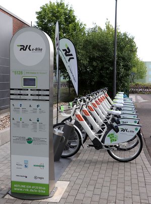 Das Foto zeigt die RVK eBike-Station. - vergrößerte Darstellung öffnen